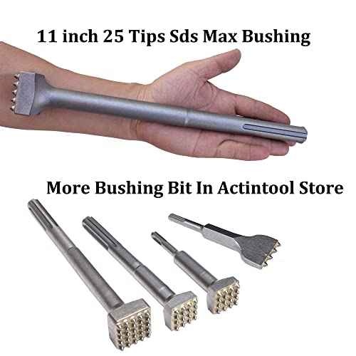 11 3/4 In. SDS Max 25 Tips Concrete Repair Patch Prepare Bushing Tool - 1 1/2 Inch Square Head - Pack of 1