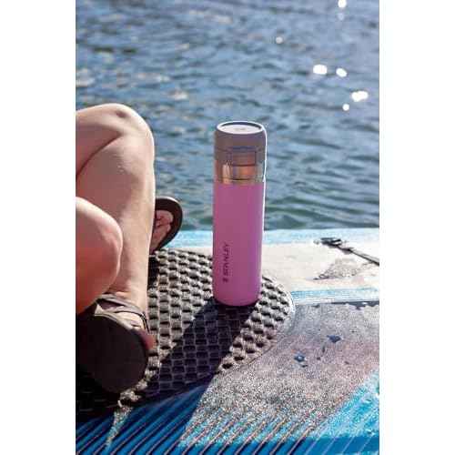 STANLEY Quick Flip GO Water Bottle 24 oz | Push Button Lid | Leakproof and Packable for Travel and Sports | Insulated Stainless Steel | BPA-Free | Lilac 2.0