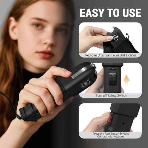 928 Type Stun Gun Self-Defense Flashlight Electric Shocker (2 Pack)