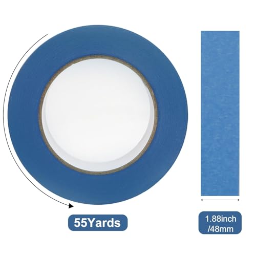 WINNOW Painter Tape £¬Paint Tape for Walls | Gift for New Home Improvement £¬Blue Masking Tape 1.88 in X 55 Yds £¬UA Resistant and Easy to Removes £¬Ideal for Wall Painting and Home Decoration, 3 Rolls
