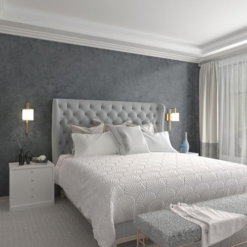 16"¡¿118" Thick Dark Blue Grey Concrete Wallpaper Peel and Stick Waterproof Glossy Textured Gray Concrete Contact Paper Vinyl Wrap Self Adhesive Cement Tile Sticker for Countertops Kitchen Walls