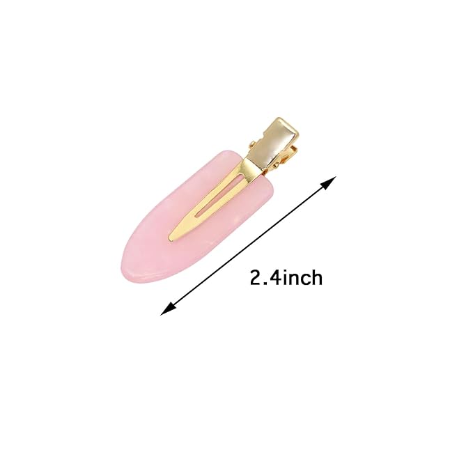 Mini Skater Small Hair Clips 2.4inch No Crease Hair Pins No Bend Cute Barrettes Accessories for Women Thin Curly Fine Hair Styling Sectioning, Pack of 4 (Pink)