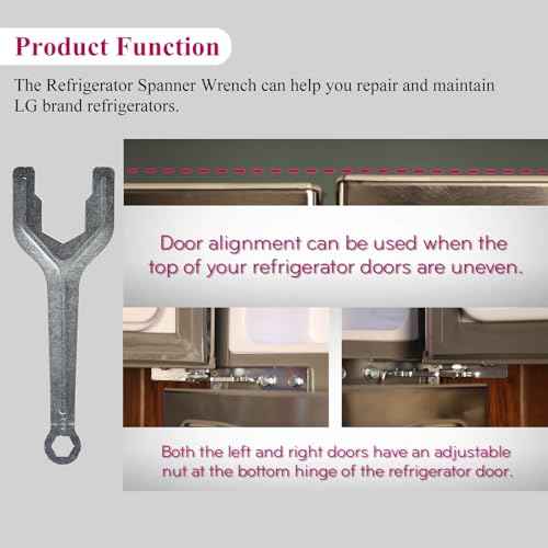 MHU38218908 Refrigerator Spanner Wrench, Fit for LG Kenmore Brand, Floor-Standing French Fridge Door Leveling Tool, Adjust Fridge Height of Door