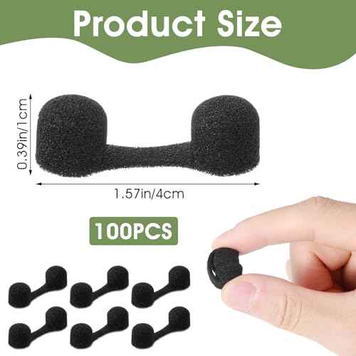 100PCS Sponge Nose Filters, Disposable Nose Plugs Bulk Sponge Nostril Filters for Dust, Spray Tanning, Welding (Black)