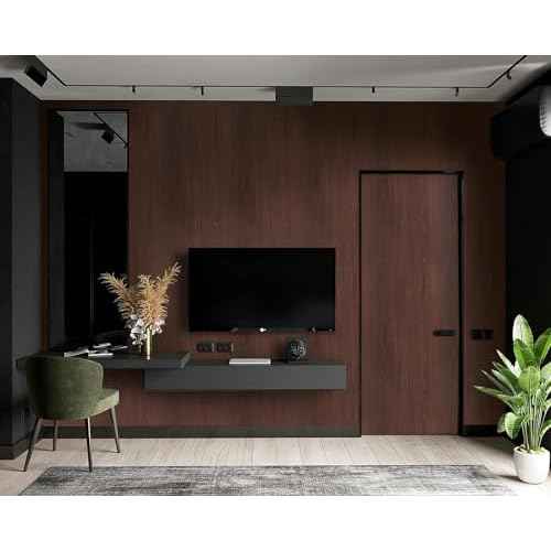 GloryTik 17.7"x118"Red Brown Wood Contact Paper Peel and Stick Wallpaper Faux Wood Grain Removable Self Adhesive Wood Look Wallpaper Contact Paper for Countertops Cabinets Furniture Room Wall Decor