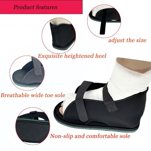 Adjustable plaster shoes postoperative shoes, medical walking shoes with Magic sticker, suitable for foot sprains, ankle fractures, toes, suitable for left and right feet(XL)