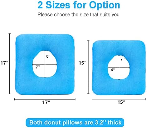 MESINURS Donut Butt Pillow, Anti-Decubitu Pad Bed Cushion, Pressure Nursing Pad for Bedridden, Elderly, Disabled, Pregnant (17"x17", Square)