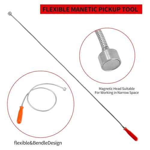 Flexible Magnetic Pickup Tool Bendable Retrieve Stick - Extendable to 44¡±20LB Pull, Useful for Hard-to-Reach Place, Sink Drains Mechanic Automotive