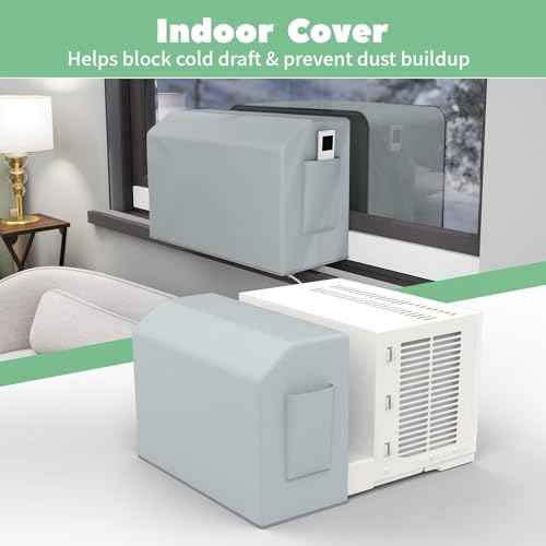 Window Air Conditioner Cover Kit for U-Shape Window AC,Magnetic Easy Install,2 Covers for Outdoor and Indoor Unit,3 Layers Insulated Outside Cover,Full Covered Indoor Covers Block Cold Draft