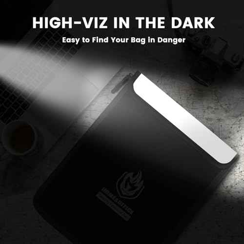4 Pack Fireproof Document Bags, Waterproof Document Pouch Holder with Zipper, Fire Proof Money Bag for Cash, Fireproof Envelope Fire Safe Bag, Fire Resistant Storage for Legal/A4 Size (Black)