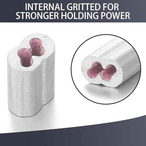 100 Pack Barbed Wire Crimp Sleeves Gritted Crimping Sleeve 2-3 Silver Provides Superior Wire Gripping Quick Splice in Line Strainer Loops for 12 1/2 Gauge