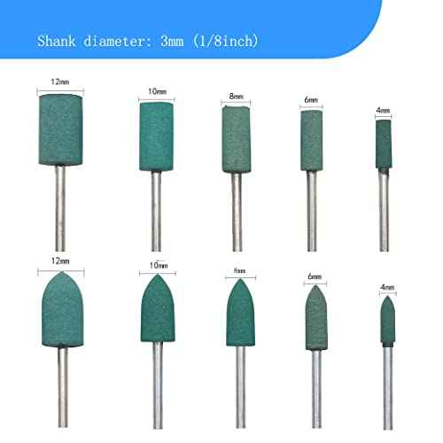 Luo ke 20 Pcs Rubber Polishing Bits, 1/8'' Shank Silicone Rubber Buffing Tools Polishing Kits for Rotary Tools