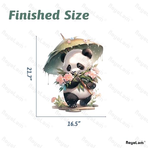 Panda & Bamboo Umbrella and Flowers Wall Stickers Nursery Animal Wall Decals for Kid Removable Peel and Stick Wall Art Home Decor Decoration for Classroom Preschool Living Room Bedroom