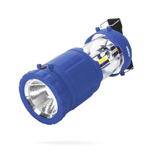NEBO Poppy Lantern | 300 Lumen Latern and Spot Light, Dimmable, Rubberized Impact-Resistant Body, Adjustable Handle, Water-Resistant, Included 3X AA Batteries (Blue)