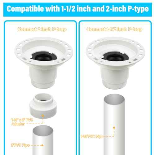 Freestanding Tub Drain Fits All Freestanding Bathtubs,Freestanding Tub Drain Rough-In Kit With Brass Tail Pipes And PVC Adapter,Freestanding Tub Drain Kit Connects To 1-1/2 Inch And 2 Inch PVC Drains