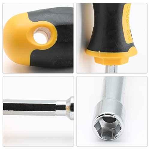2Pcs 10mm Socket Wrench Screwdrivers High-Carbon Steel Hex Nut Driver for DIY Hand-Making, Repairs