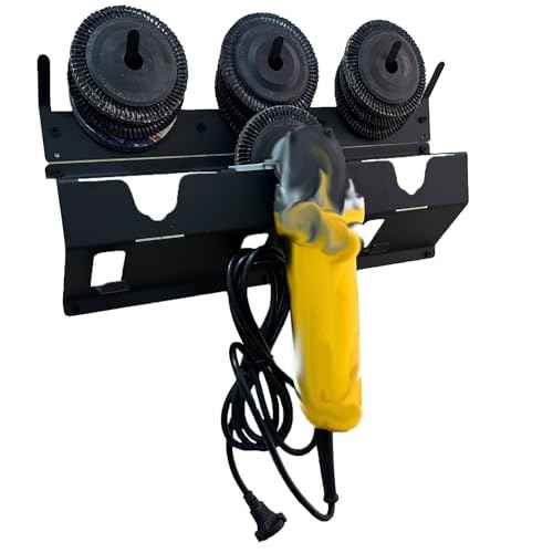 Updated Angle Grinder Holder, 3 Bay Angle Grinder Holder with Discs Hook Rack, Grinder Rack for Garage, Workshop, or Tool Trailer