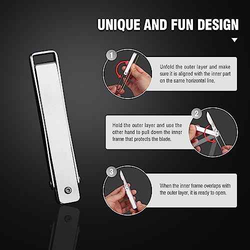 Folding Scalpel Pocket Knife, EDC Utility Surgical Knives With 10pcs #24 Replaceable Razor Blades for Outdoor Hunting Everyday Carry, Small Knife Collection Unique Gift for Men Women
