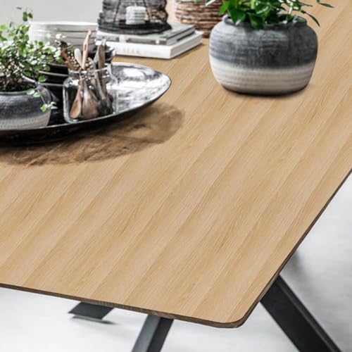 Wood Contact Paper Peel and Stick Wallpaper - Light Wood Grain Contact Paper Self Adhesive Removable Vinyl Film - Waterproof Natural Oak Wallpaper for Countertop Cabinets Table Drawer 15.7" x 118"