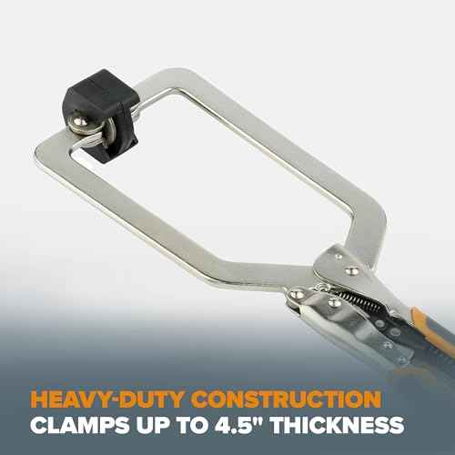 BORA Auto Adjust 6 inch Locking Vise Grip Clamp with Swivel Pads - Heavy Duty Multi Purpose Welding Clamps with Comfortable Grips Perfect C Clamp for Woodworking, Welding, and Metalworking