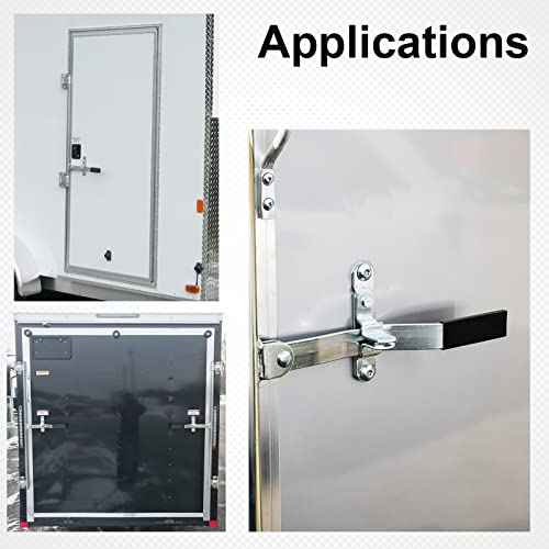 Cargo Trailer Door Latch Hasp Keeper for Ramp Padlock Race Bar Lock Handle Enclosed Car Hauler (Industrial Grade Steel, Comes with Screws and Waterproof Nuts)