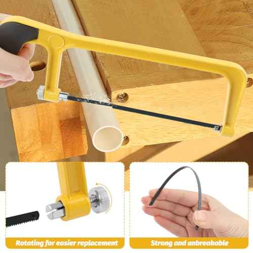 6inch Mini Hacksaw and Miter Block Set,Adjustable Miter Box and Saw Set,Metal Mitre Block Set,Professional Cutting,Hacksaw,Coping Saw for Woodworking,Hacksaw for Metal Cutting(0.24x3.74x5.91inch)