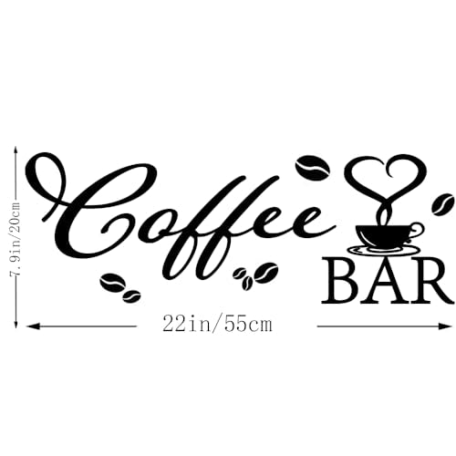 Coffee Bar Removable Vinyl Wall Decals | Kitchen & Office Decor | Coffee Bar Sign