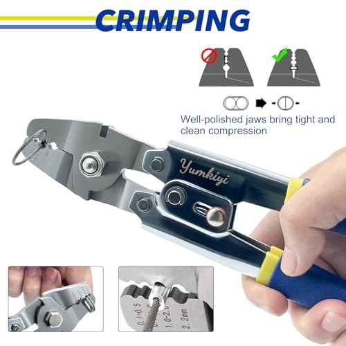 99FT Wire Rope Crimping Tool Kit, 304 Stainless Steel Cable with 150PCS Aluminum Crimping Sleeves and 15PCS Thimbles for Fishing Leader Making Kit, Decking, Garden Hanging Lamp.
