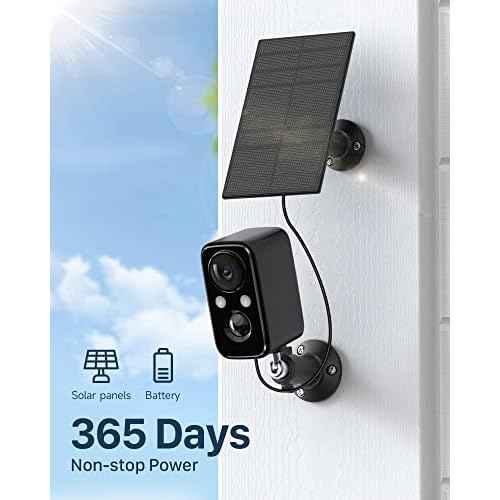 Security Cameras Wireless Outdoor: Cameras for Home Security WiFi Camera with Solar Panel Battery Powered Surveillance System Kit Motion Sensor Alarm Floodlight Night Vision IP66 Waterproof
