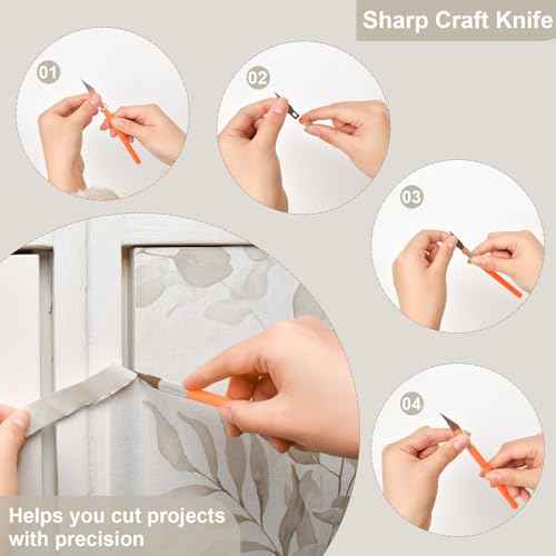 Naphite Wallpaper Tools for Peel and Stick Wallpaper Smoothing Tools Kit, Vinyl Backsplash Tile, Window Film, Easy to Apply Include White/Red Squeegee,Tape Measure, Exacto Knife for Contact Paper