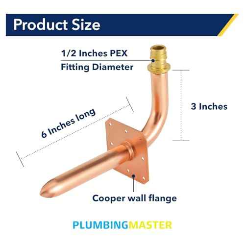Copper Stub Out Elbows with Wall Flange Stub Out 1/2"-6inch Lengh Easy to Install, Lead-Free-PEX Stub Out Accessories, ASTM F1960£¨10pcs£©