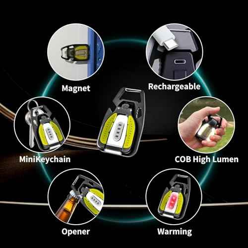 Lighter Electric Lighter and LED Flashlight ? 2-in-1 | WARSUN 3-Pack Mini Clip-On Rechargeable EDC Flashlight, 400 Lumens, USB-C, Bottle Opener, Dog Light, Everyday Carry
