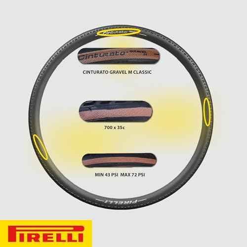 Pirelli Cinturato Gravel M Classic 35-622 (700 x 35c) Gravel Bike Tire - Gravel-Specific Design for Mixed Terrain - SpeedGRIP Compound for Resistance and Grip