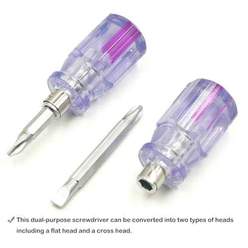 Stubby Screwdriver Short Screwdriver With Phillips Head and Flat Head, Small Magnetic Screwdrivers for DIY Repairing,2 Piece Set