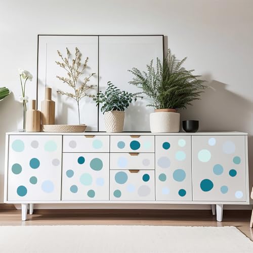300 Pcs Self-Adhesive Irregular Dot Wall Stickers - 10 Sheets Removable Waterproof Vinyl Wall Decals for Nursery, Kids Room, Living Room, Playroom, Classroom, Home Decor (Gradient Blue)