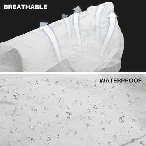 10 Pack Disposable Hazmat Suits,Protective Coveralls with Hood Full Body Painters Suit for Men&Women