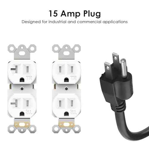 JUNNUJ Heavy Duty 20 Amp Surge Protector 4800J, Garage Metal 8 Outlets 12 Gauge, High Amp 5-15P Adapter Shop 6-20R T-Slot Industrial Outlet, 10 FT Extension Cord Commercial for Appliance