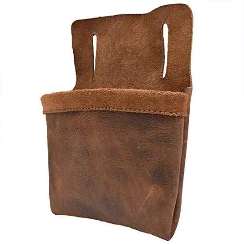 Hide & Drink, Leather Small Nail Holder, Hardware Pouch, Woodworker Essentials, Handmade Includes 101 Year Warranty :: Bourbon Brown