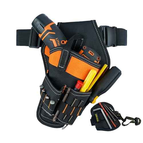 KUNN Right Handed Drill Holster, Heavy Duty 3-in-1 Impact Driver Holder with Magnetic Wristband for Tool Belt