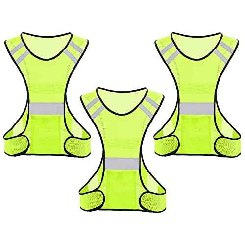 TCCFCCT Reflective Running Vest, High Visibility Running Gear with Large Pocket