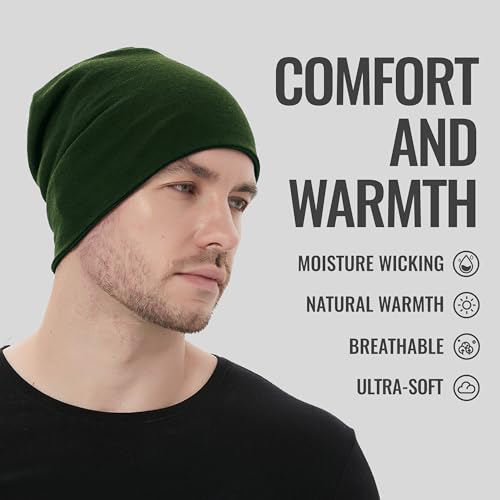 ACUSHLA 100% Merino Wool Cuff Beanie for Men & Women Knitted Winter Hat Unisex Watch Cap Skull Wrap for Cold Weather