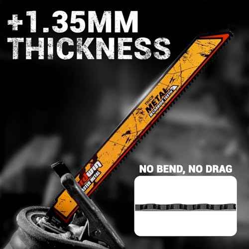 Carbide Reciprocating Saw Blades, 9-Inch 8 TPI ? High-Speed Cutting for Hard Metals, Cast Iron, Alloy Steel. Durable Carbide Teeth, Efficient Cutting. Universal 1/2-Inch Shank, 3-Pack.