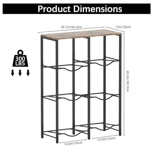 5 Gallon Water Jug Holder, Water Jug Stand with Storage Rack, 3-Tiers Water Dispenser Stand, Water Bottle Stand for Kitchen, Office, Living Room, Brown