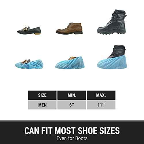 Shoe Covers Disposable Non Slip, 200 Pack (100 Pairs), Durable Non Woven Boot Covers for Indoors, One Size Fits Most