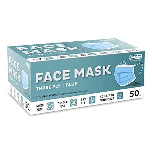 Disposable Face Masks, 3 ply, Protective Dust Filter, PPE Safety Mouth Cover, and Nose Shield