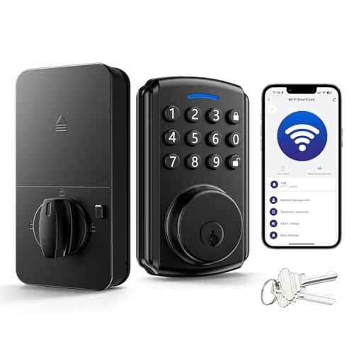 Deadbolt Smart Lock for Front Door, Keyless Entry Door Lock, Bulit-in Wi-Fi with App Remote Control, No Bridge Required, IP65 Waterproof