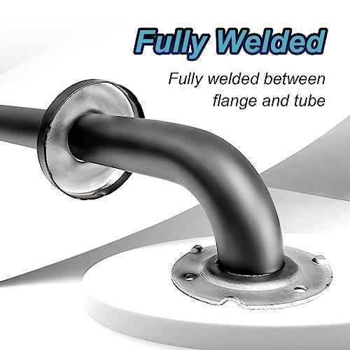 Handicap Grab Bars, 2 Pack 18 Inch Shower Grab Bar for Seniors, 304 Stainless Steel ADA Grab Bars for Bathtubs and Showers, Safety Shower Handles for Elderly, Disabled (Matte Black Knurled)