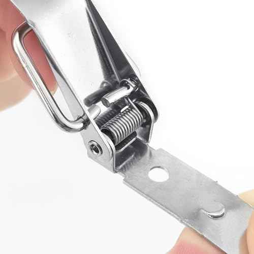 BlingKingdom 4 PCS Stainless Steel Spring Loaded Toggle Latches with Screws, Small Catch Clamp Clip Silver Tension Clasp for Toolbox Case Drawer Cabinet Closure Latch Lock (73 mm)