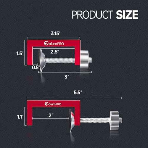 2PCS Small C-Clamps 2 Inch, C Clamp for Woodworking, Welding and Construction, Features a 8mm Nob for Fastening with Electric Drill, Couch Clamps for Sectionals