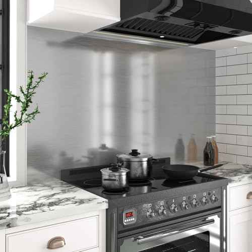 Silver Metal Look Stainless Steel Contact Paper Peel and Stick Countertops Waterproof Contact Paper for Appliance Paint Glossy Self Adhesive Wallpaper Vinyl Wrap for Appliance Covers 15.8''x78.7''